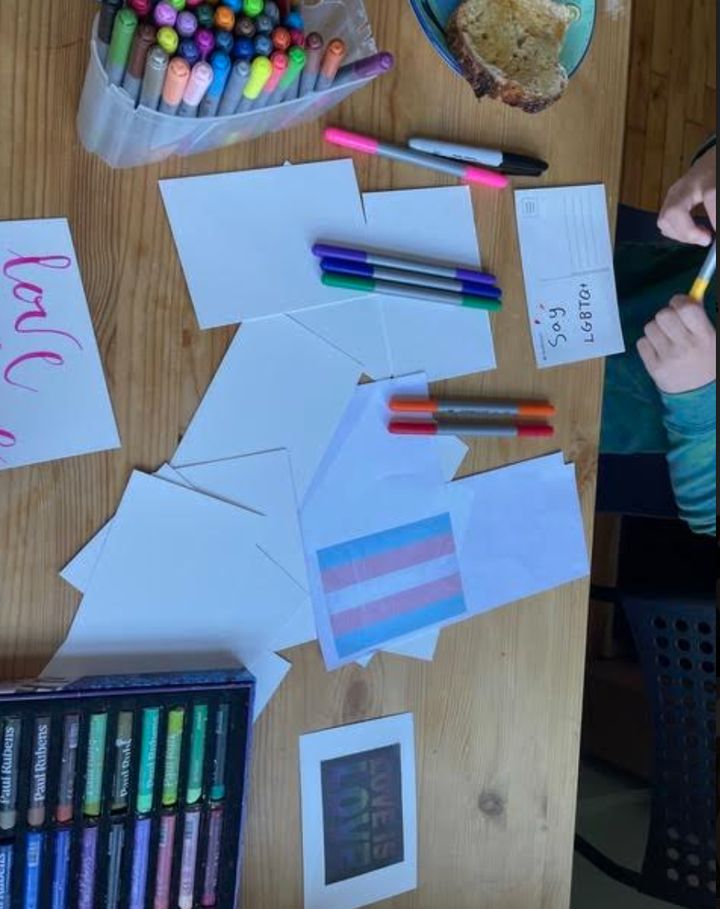 "A few years ago, we took part in a homeschool postcard writing event to protest Florida's 'Don’t Say Gay' bill," the author writes.